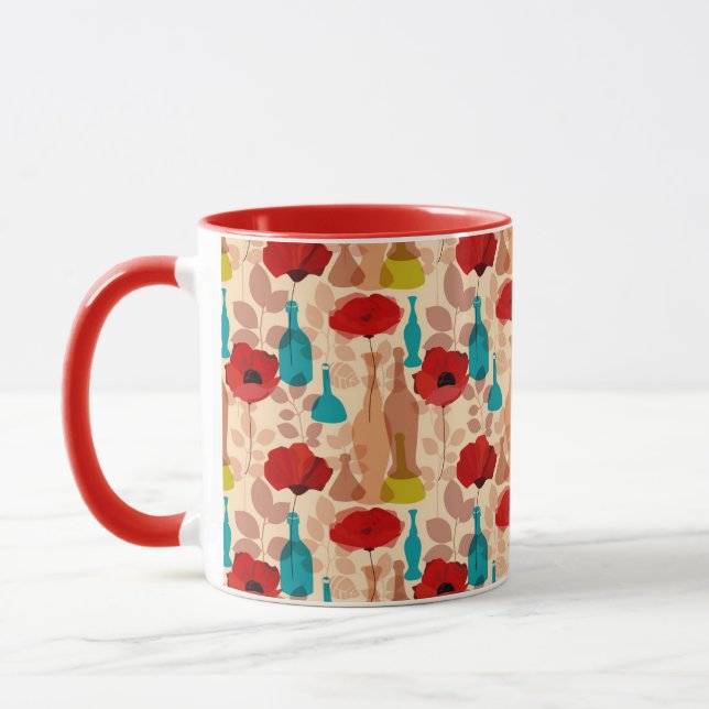 Taza Modelo de las flores, de los floreros y de las (Izquierda)