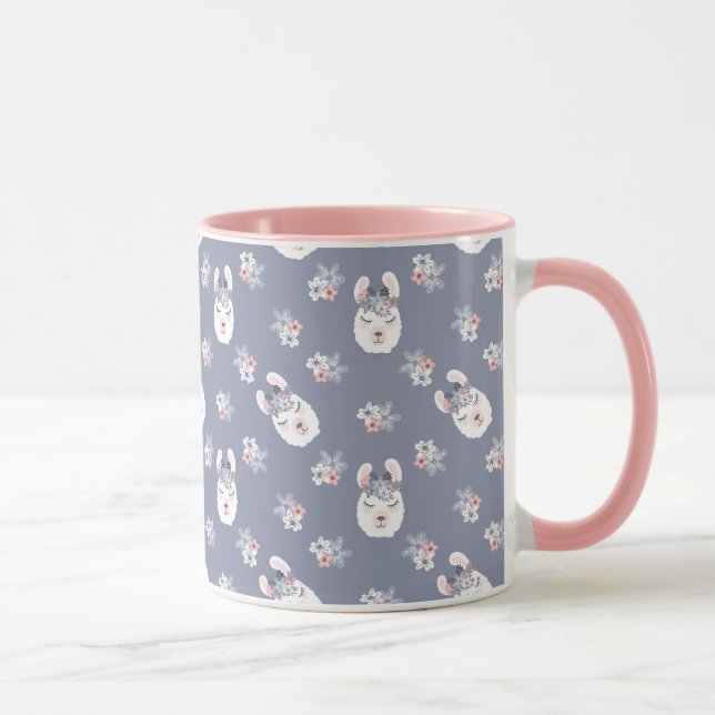 Taza Modelo de las llamas y de flores (Derecha)