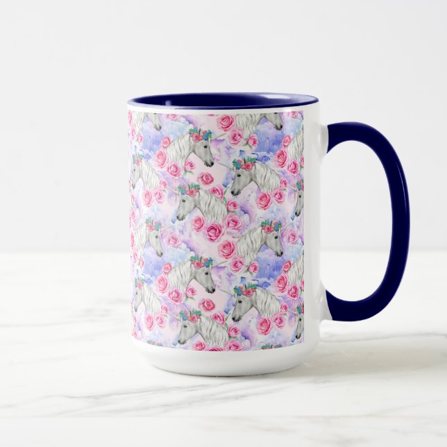 Taza Modelo de los unicornios y de los rosas (Derecha)