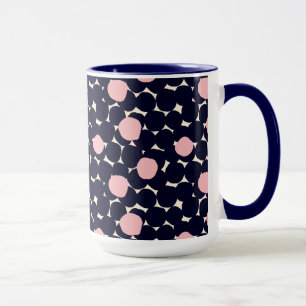 Taza Modelo de punto grande azul y rosado