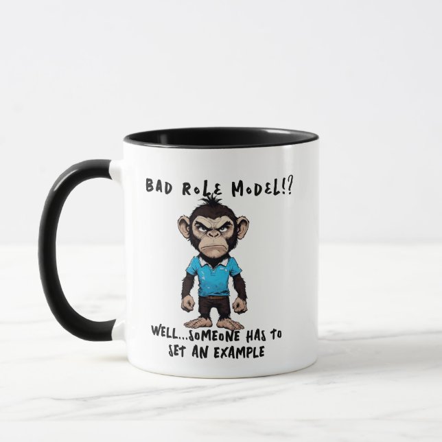 Taza Modelo de rol malo Humor chimpancé | Gráfica diver (Izquierda)