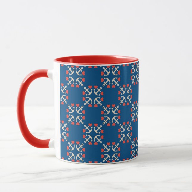 Taza Modelo del ancla y del corazón (Izquierda)