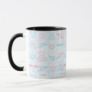 Taza modelo del bebé con el oso de peluche