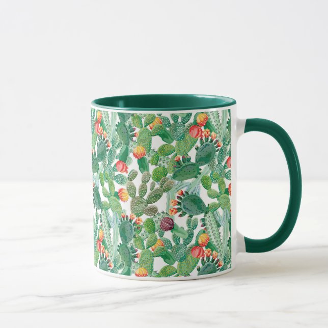 Taza Modelo del cactus de la acuarela (Derecha)
