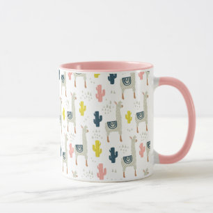 Taza Modelo del cactus y de las llamas