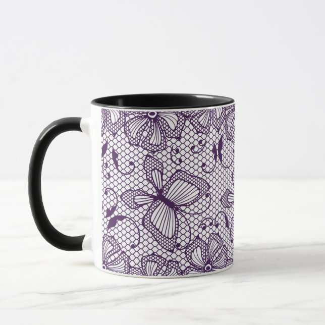 Taza Modelo del cordón con las mariposas (Izquierda)