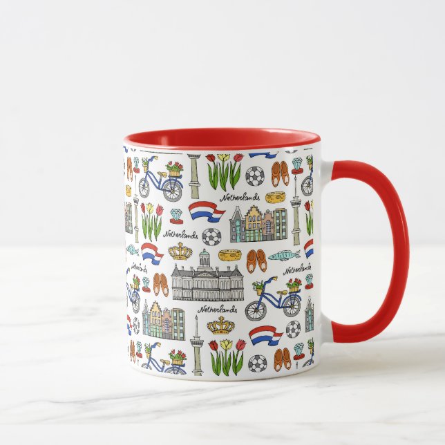 Taza Modelo del Doodle de Netherland