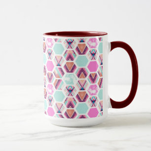 Taza Modelo del hexágono de la acuarela