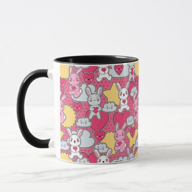 Taza Modelo del niño de Kawaii con los Doodles lindos 2 (Izquierda)