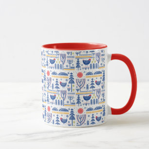Taza Modelo del pájaro del invierno del arte popular