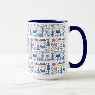 Taza Modelo del pájaro del invierno del arte popular