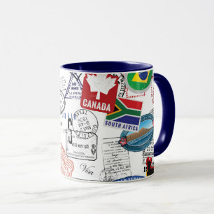 Taza Modelo del pasaporte del mundo