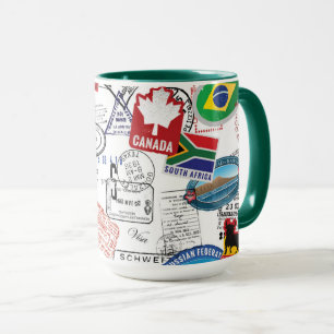 Taza Modelo del pasaporte del mundo