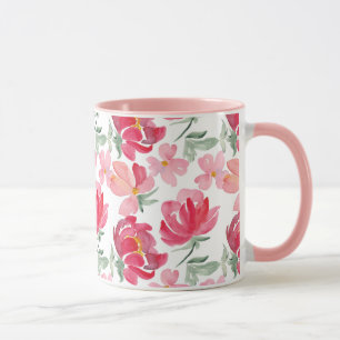 Taza Modelo del Peony de la acuarela