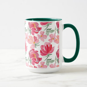 Taza Modelo del Peony de la acuarela