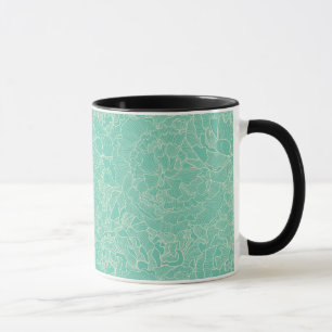 Taza Modelo del Peony de la turquesa
