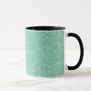 Taza Modelo del Peony de la turquesa