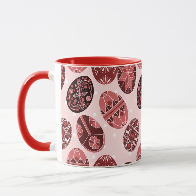 Taza Modelo del rojo de los huevos de Pascua del (Izquierda)