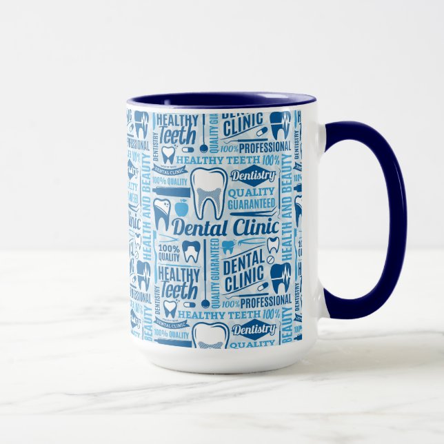 Taza Modelo dental azul de la clínica (Derecha)