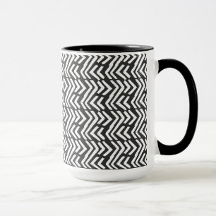 Taza Modelo dibujado de Chevron de la mano negra
