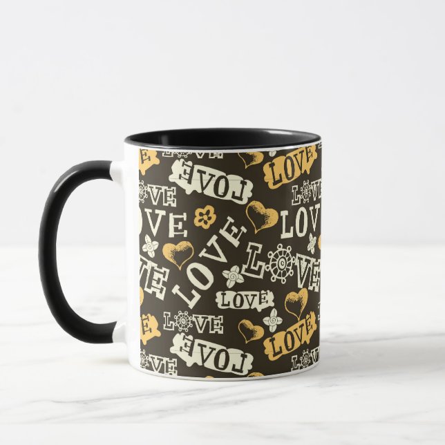 Taza Modelo dibujado mano del amor (Izquierda)