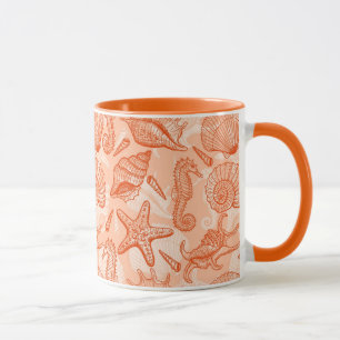 Taza Modelo dibujado mano del mar