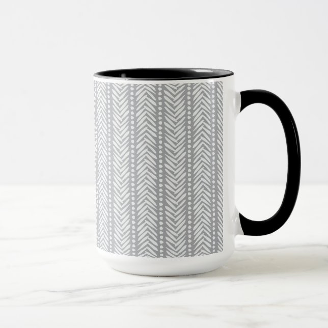 Taza Modelo dibujado mano gris de Chevron (Derecha)