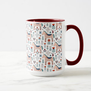 Taza Modelo escandinavo del arte popular del caballo