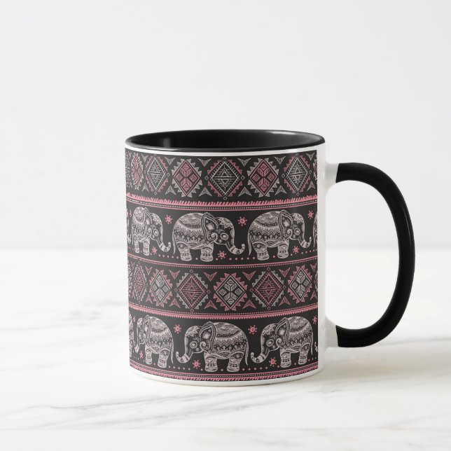 Taza Modelo étnico negro del elefante (Derecha)