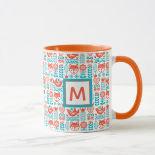 Taza Modelo finlandés del arte popular del Fox y del