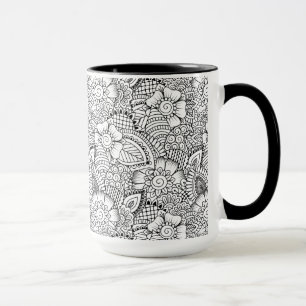 Taza Modelo floral del Doodle
