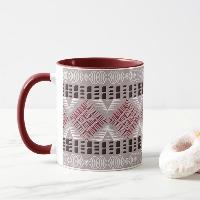 Taza modelo geomeric africano étnico (Con donut)