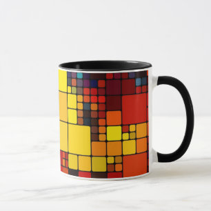 Taza Modelo geométrico del arco iris vibrante abstract