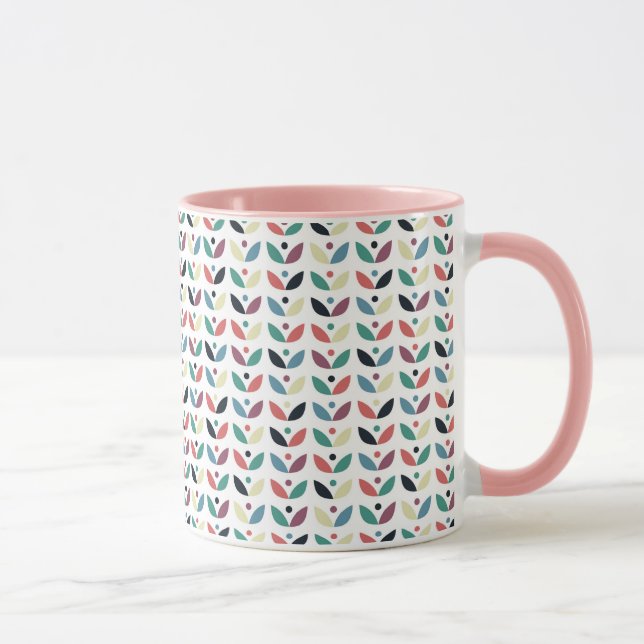Taza Modelo geométrico floral del arte popular (Derecha)
