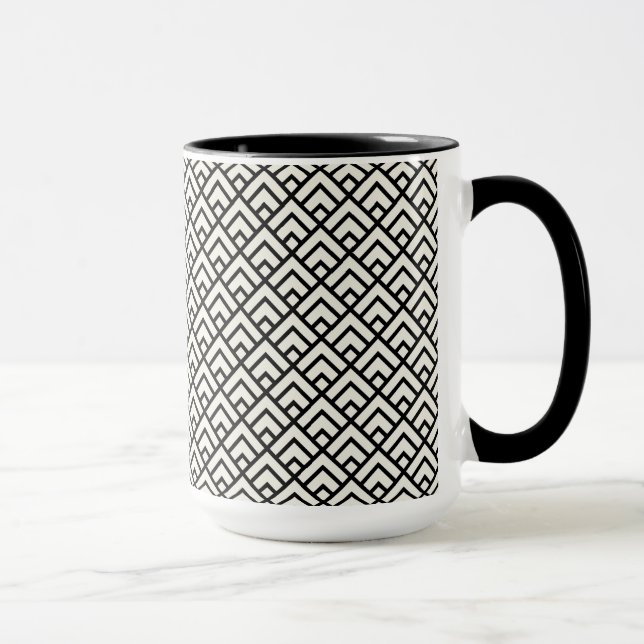 Taza Modelo geométrico negro y blanco (Derecha)
