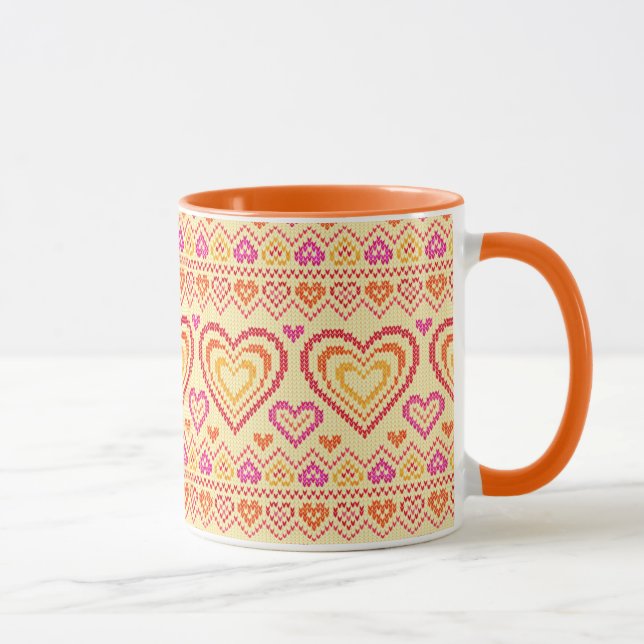 Taza Modelo hecho punto el día de San Valentín (Derecha)