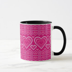 Taza Modelo hecho punto el día de San Valentín 2