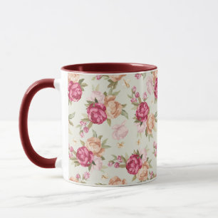 Taza Modelo hermoso del peony del color en verde