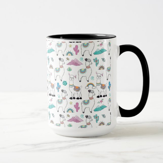 Taza Modelo lindo de la llama del dibujo animado (Derecha)