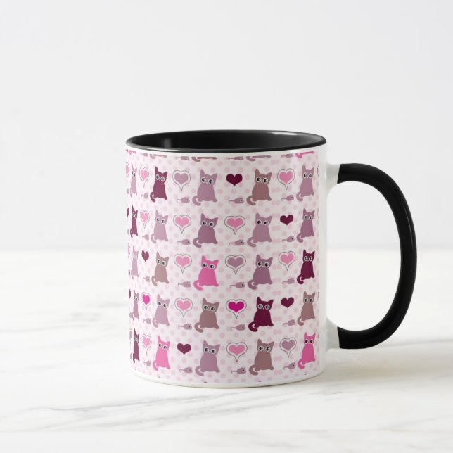 Taza Modelo lindo de los chicas del gatito (Derecha)