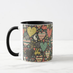 Taza Modelo lindo de los conejitos del amor con los