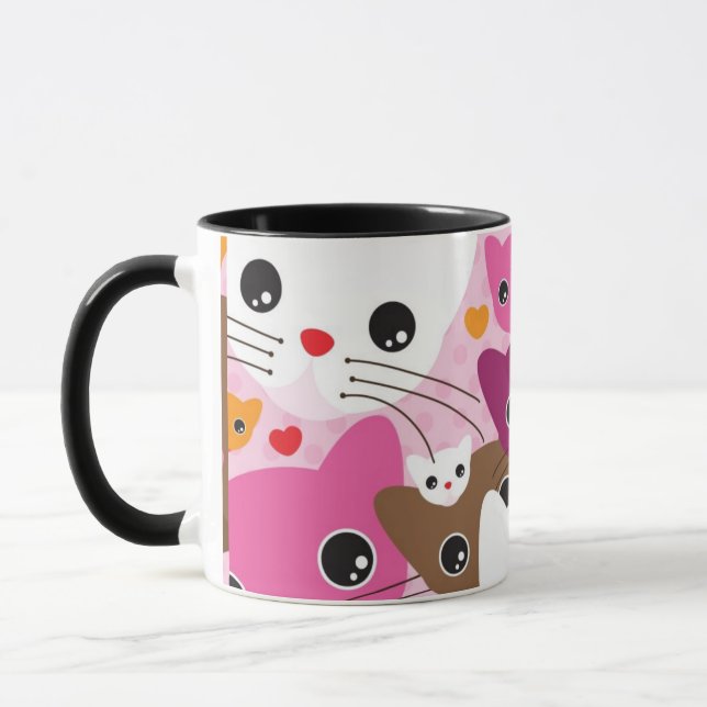 Taza modelo lindo del fondo del gato del gatito (Izquierda)