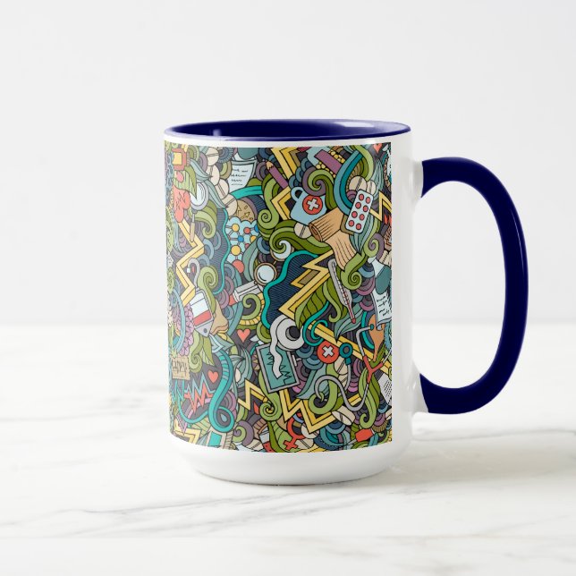 Taza Modelo médico del icono del arte abstracto (Derecha)