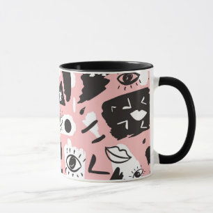 Taza Modelo moderno abstracto del ojo y de los labios