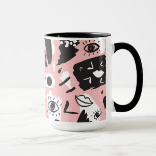 Taza Modelo moderno abstracto del ojo y de los labios