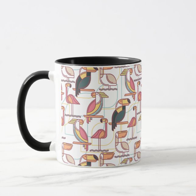 Taza Modelo moderno con los pájaros tropicales (Izquierda)