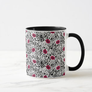 Taza Modelo moderno de los labios B&W del lápiz labial