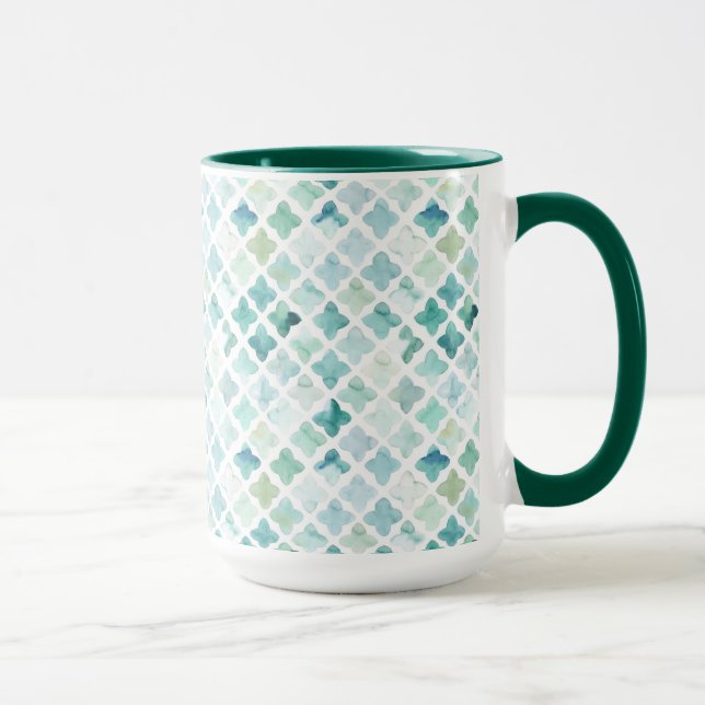Taza Modelo pintado a mano de la turquesa (Derecha)