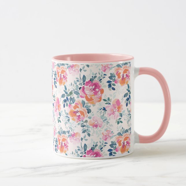 Taza Modelo pintado de los rosas (Derecha)