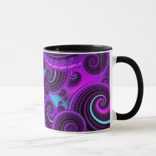 Taza Modelo púrpura enrrollado del arte del fractal de